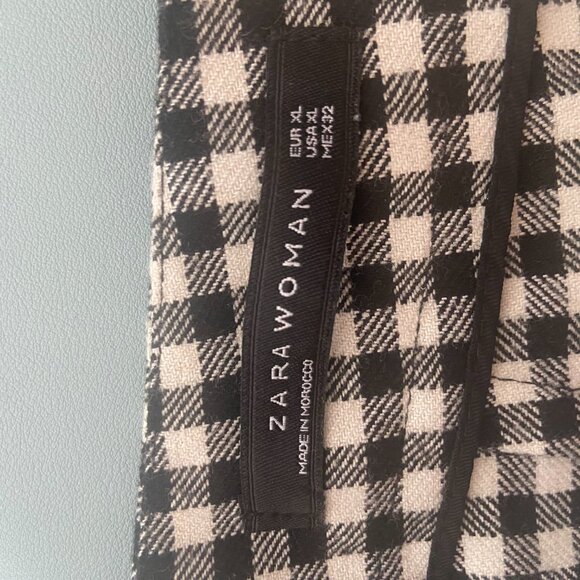 Zara Woven Gingham Check Asymmetric Hem Skirt - Size XL - Picture 11 of 13